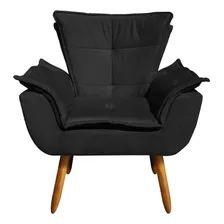 Kit 02 Poltrona Opala Decorativa Suede Bege Cor Preto Foto mini 3