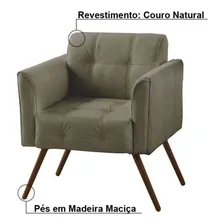 Kit 02 Poltronas Decorativa Bia Couro Fendi - Gran Belo Foto mini 4