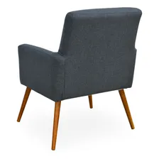 Kit 02 Poltronas Decorativas Para Sala de Estar Maria W01 Linho Chumbo Foto mini 4