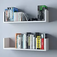 Kit 02 Prateleiras U 60cm Branco Sala Quarto Livros Fotos Foto  mini 1