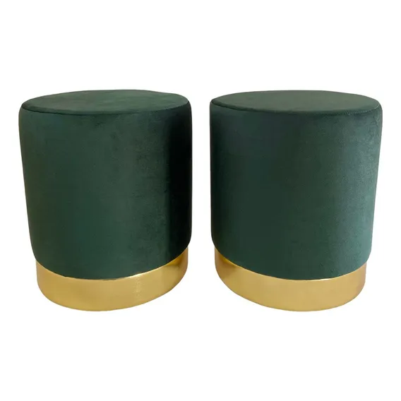 Kit 02 Puff Verde Base Dourada Foto 1