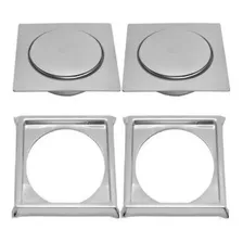 Kit 02 Ralo Click 10x10 Inteligente Com 02 Porta Grelha Inox Foto mini 1