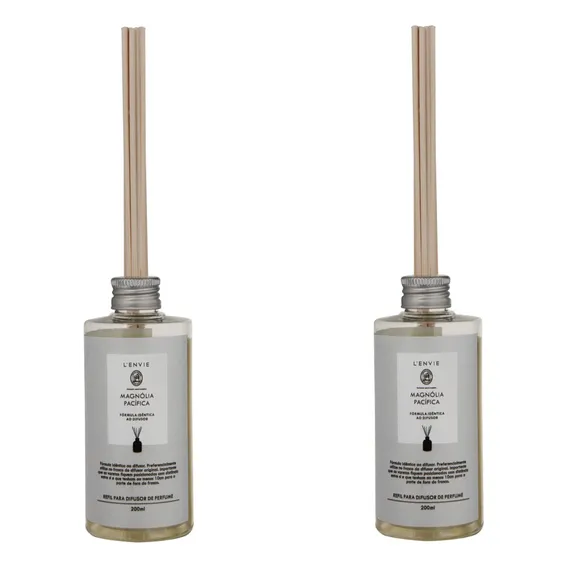 Kit 02 Refis Difusor Perfume Magnólia Pacífica 200ml Lenvie Foto 1