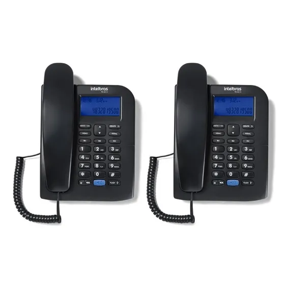 Kit 02 Telefones Com Fio Identif. Chamada Tc 60 Id Intelbras Foto 1