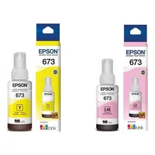 Kit 02 Tinta Epson T673620 T673420 T673 L1800 L800 Tinta Magenta Claro - Amarelo Foto  mini 1