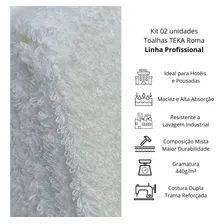Kit 02 Toalhas De Banho Hotel Profissional Teka Roma 440g Foto mini 4