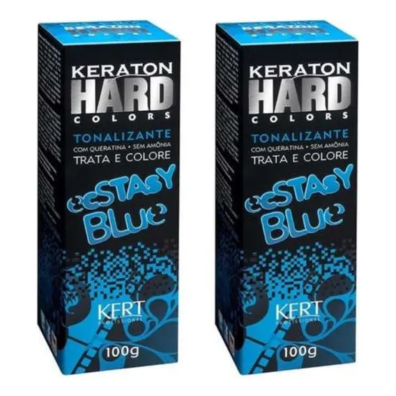 Kit 02 Tonalizante Keraton Hard Color Ecstasy Blue Foto 1