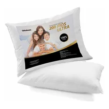 Kit 02 Travesseiros 100% Algodão 200 Fios Lavável Ultra Foto mini  2
