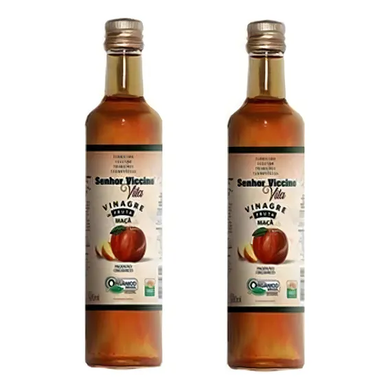 Kit 02 Vinagre De Maçã Orgânico Natural 500ml Senhor Viccino Foto 1
