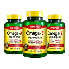 Kit 03 Ômega 3 Óleo De Peixe 120 Cáps 1000mg Maxinutri Foto  mini 1