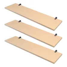 Kit 03 Prateleira Mdf Cru 90cm X 20cm Placa 15mm + Suportes Foto mini 2