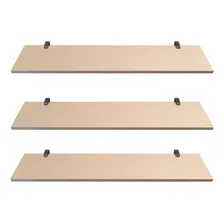 Kit 03 Prateleira Mdf Cru 90cm X 20cm Placa 15mm + Suportes Foto mini 1