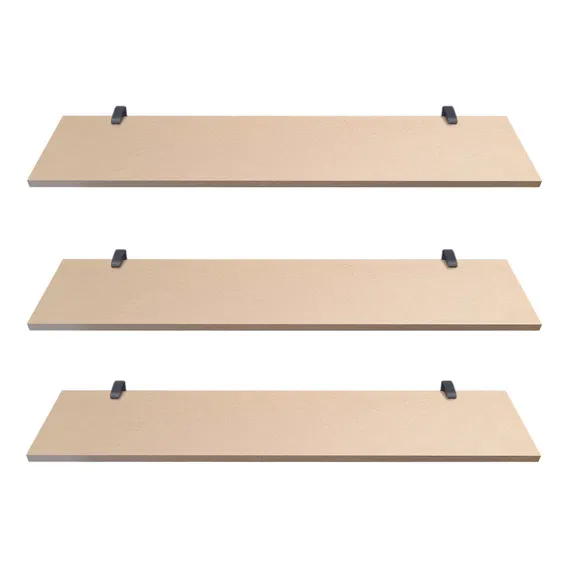Kit 03 Prateleira Mdf Cru 90cm X 20cm Placa 15mm + Suportes Foto 1
