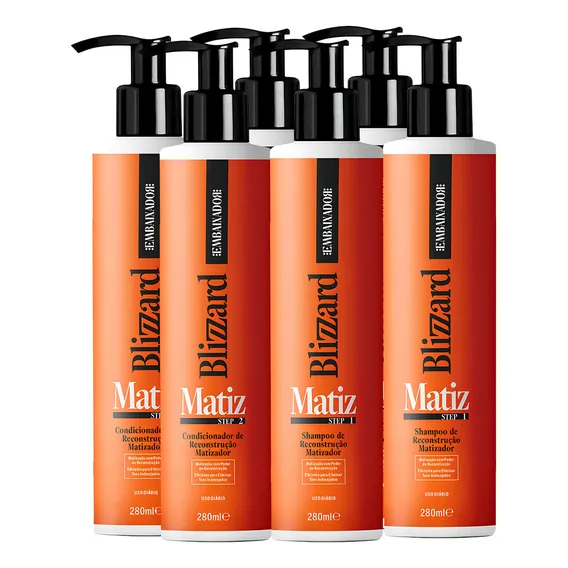 Kit 03 Shampoo + 03 Condicionador Matizador Blizzard 280ml Foto 1