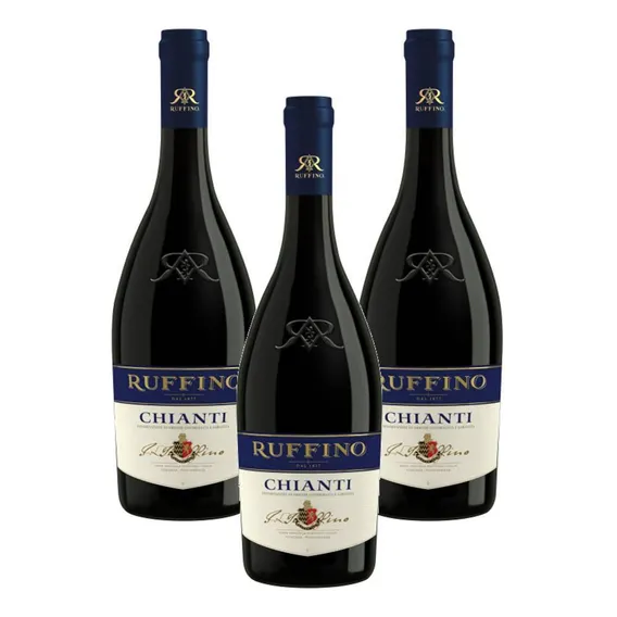 Kit 03 Unidades Vinho Ruffino Chianti 750ml Foto 1