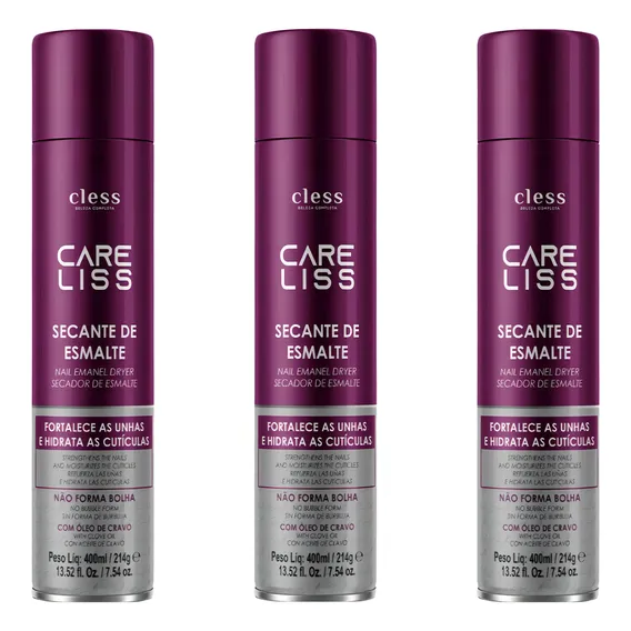 Kit 03un Secante De Esmalte Care Liss 400ml Foto 1