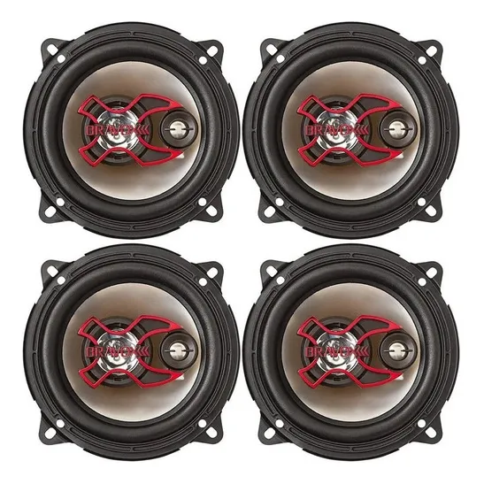 Kit 04 Alto Falantes Triaxial 5 Polegadas 200w Rms Bravox Foto 1