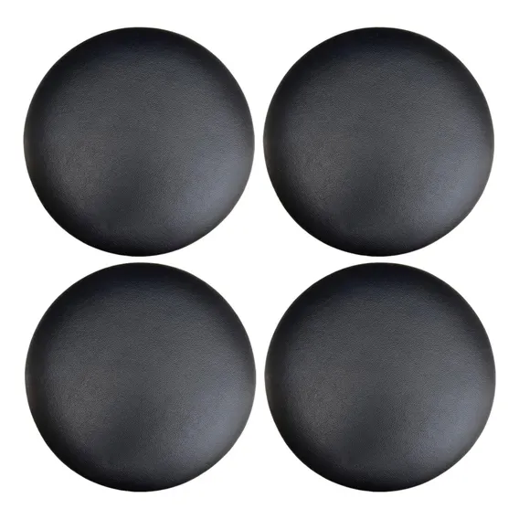 Kit 04 Assentos Redondo Banqueta Cadeira Corino Preto 39 Cm Foto 1