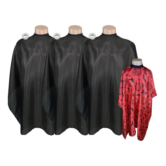 Kit 04 Capas De Corte | 03 Adulto Nylon + 01 Infantil Cetim 2 Pretas + Aranha Vermelha Foto 1