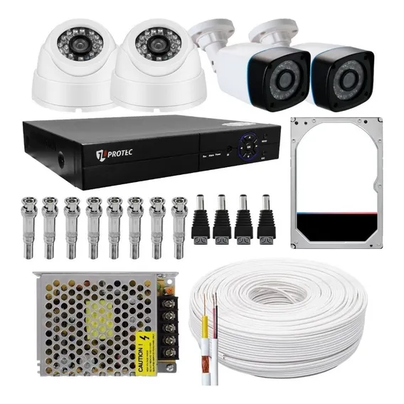 Kit 04 Câmeras Segurança Hd 720p Dvr 4ch Acesso Celular Foto 1
