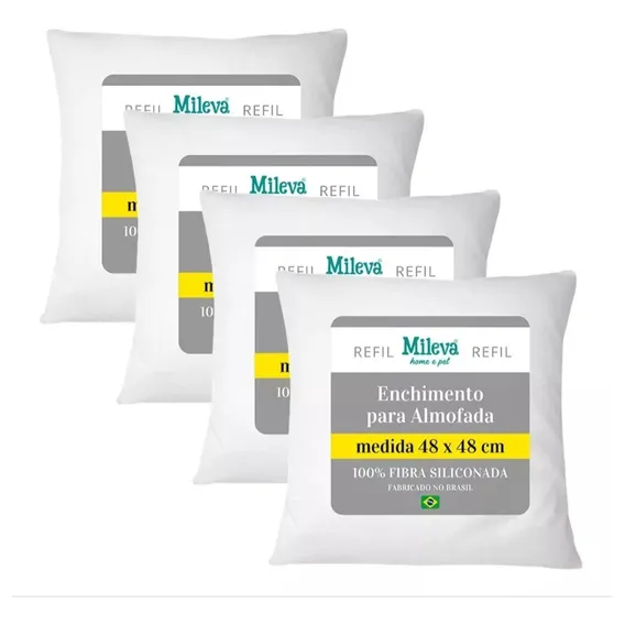 Kit 04 Enchimento Almofada Refil 48x48 Fibra 100% Siliconada Foto 1