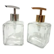 Kit 04 Frascos Vidro Cubo 250  Válvula Cromada Sabonete Cor Valvula Dourada Foto  mini 1