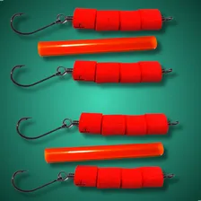 Kit 04 Isca Pesca Flutuador De Salsicha Flutuante Pescaria Superficie Foto mini 2