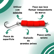 Kit 04 Isca Pesca Flutuador De Salsicha Flutuante Pescaria Superficie Foto mini 3
