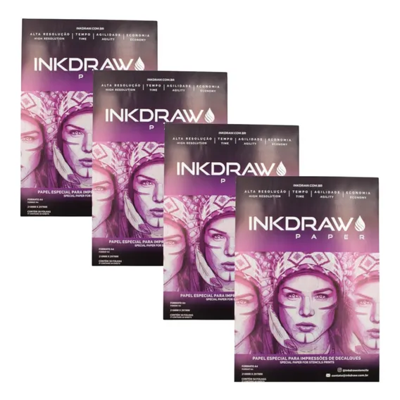 Kit 04 Papel Para Impressora Decalque Inkdraw Tattoo Foto 1