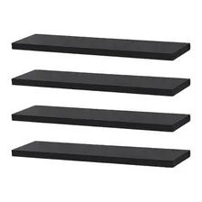 Kit 04 Prateleiras 30cm Mdf Preto Nicho Sala Quarto Cozinha Foto  mini 1