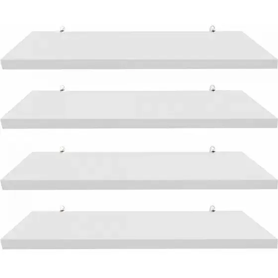 Kit 04 Prateleiras 30x15cm Branco Nichos Sala Quarto Cozinha Foto 1