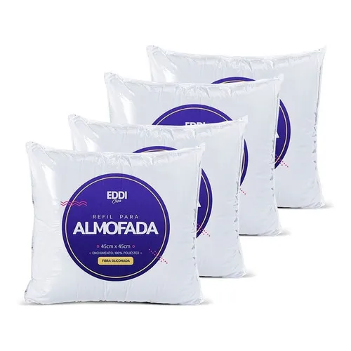 Kit 04 Refil Enchimento Almofada 45x45 Silicone Cor Branco Foto 1