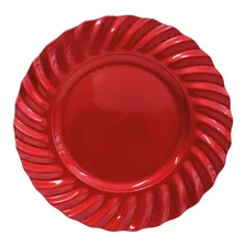 Kit 04 Sousplat Redondo Waves Vermelho Polipropileno 33 Cm Foto mini  3