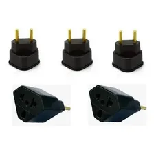 Kit 05 Adaptador De Tomada Novo/antigo Universal Preto 110V/220V Foto  mini 1