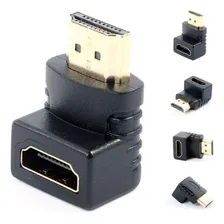 Kit 05 Adaptador Hdmi 90 Graus L Macho Femea - Tv Full Hd 4k Foto mini 1