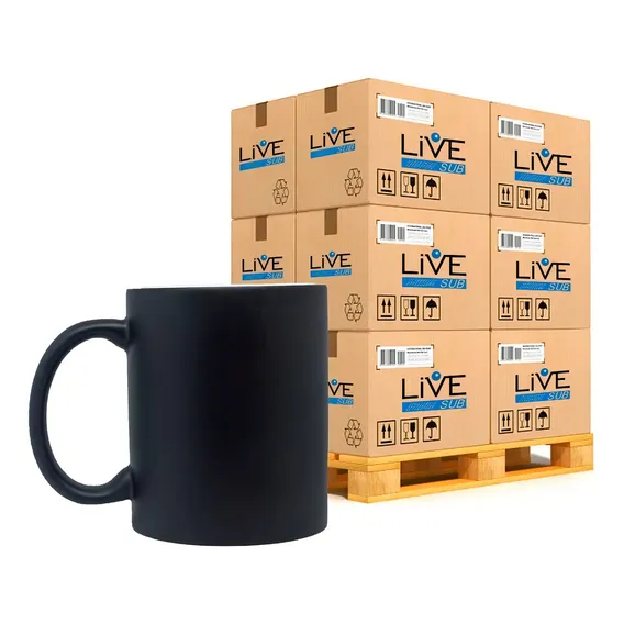 Kit 05 Canecas Mágica Preta Fosca Para Sublimação 325ml Live Foto 1