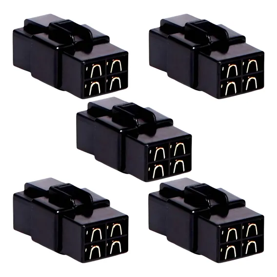 Kit 05 Conector 4 Vias Technoise Com Trava Macho E Fêmea Som Foto 1