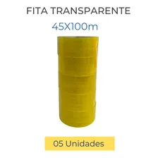 Kit 05 Fitas Adesivas Transparentes Durex 100m & 45mm Cor Transparente Liso Foto mini 3