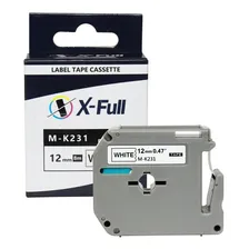 Kit 05 Fitas CompatÃvel Brother M231 Mk231 Mk 231 Pt-90 12mm Cor Branco Foto mini 1
