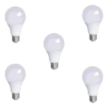 Kit 05 Lâmpada Bulbo Led 12w E27 A60 Bivolt 6500k Luz Branca Luz Branco-frio 110v/220v Foto mini 1