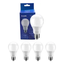 Kit 05 Lâmpadas Bulbo Led Elgin A60 15w Bivolt 6500k Branco Cor da luz Branco-frio 110V/220V Foto  mini 1