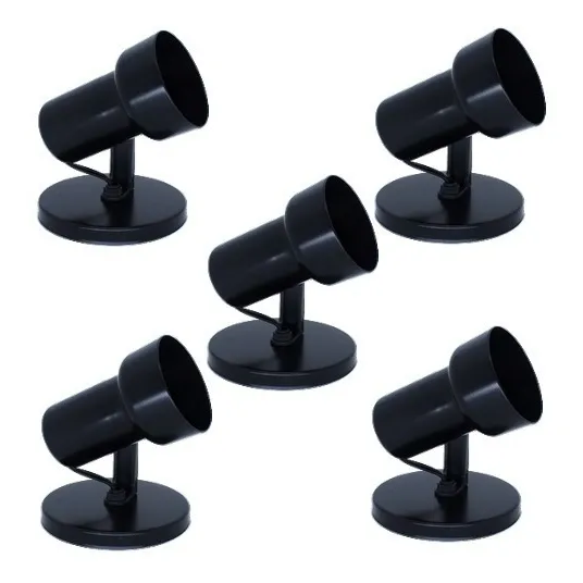 Kit 05 Spot Caneca Preto Led Bulbo Par20 1x E27 Opl 110v/220v Foto 1