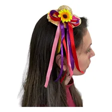 Kit 05 Tiara Caipira Mini Chapeuzinho Palha Girassol Junino Cor Sortidas Foto mini 4