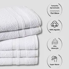 Kit 05 Toalhas Brancas Hotel Laune Haus 130x75cm 340g/m² Foto mini  3