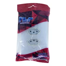 Kit 05 Tomada Dupla Com Placa Branco 2p+t 20a Inmetro Bivolt Foto mini  2