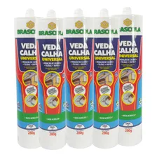 Kit 05 Veda Calhas Cinza Adesivo Selante Cola 280g Brascola Foto mini 1