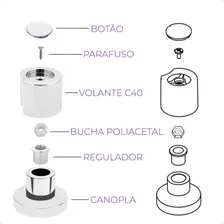 Kit 06 Acabamento De Registro C50 Cromado Padrão Deca Acabamento Brilhante Foto mini 4