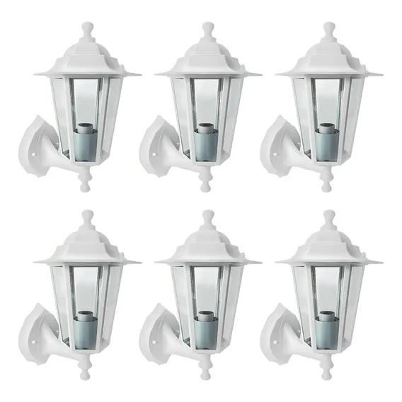 Kit 06 Arandela Colonial Área Externa Taschibra Tlf 26 1xe27 Estrutura Branco 110v/220v Foto 1