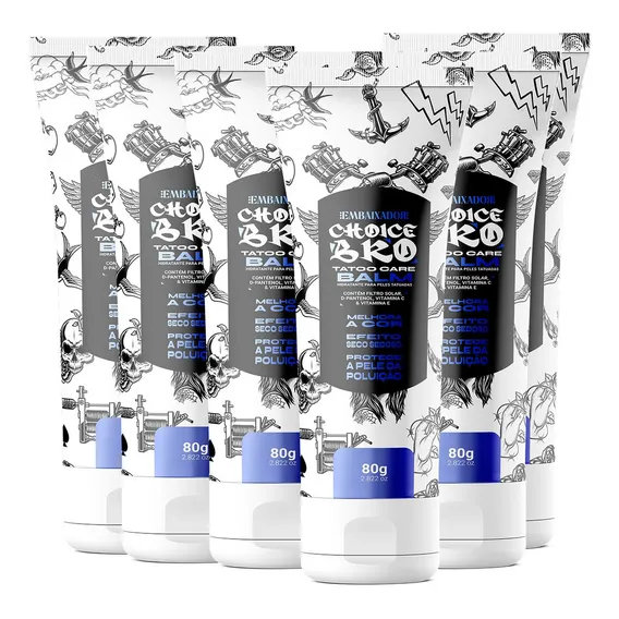 Kit 06 Balm Para Tatuagem Choice Bro Embaixador 80g Foto 1