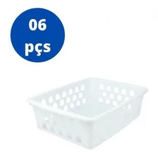 Kit 06 Cesto Organizador Multiuso Branco 20x15,5x6,5 Médio Foto mini  3